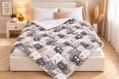 Одеяло Руно зимнее полуторное евро 155х210 с добавлением овечьей шерсти Cat Comfort Wool (Р317.52ПШУ_Cat Comfort Wool)