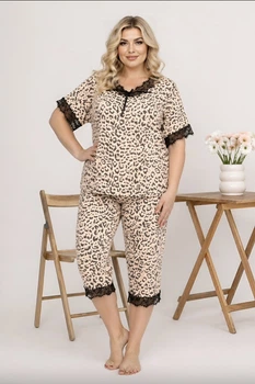 Піжама жіноча (футболка+штани) Saimeiqi 2XL 50-52 Лео (2451)