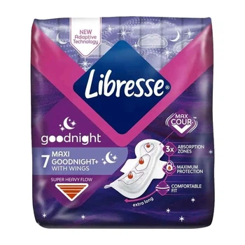Прокладки гигиенические Libresse Natural Care Maxi Goodnight 7 шт