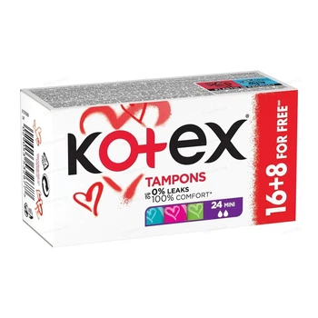 Тампони Kotex Mini 16+8 шт