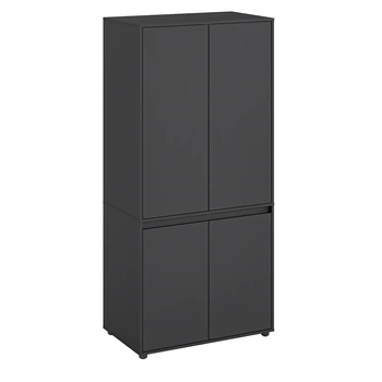 Мала шафа для одягу з 4 дверцятами та 2 секціями KOMTO CUBE 90F Антрацит (p-186-2920)