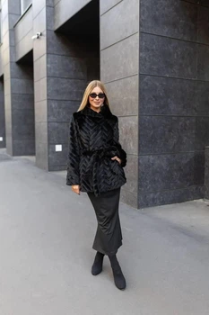 Женская зимняя шуба UF-Fashion Ш-304 52 черный