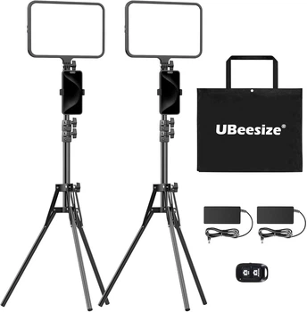 Свет для видео UBeesize 2 Pack LED 13”, 300 LED, 3000-6500K, 65” штатив, USB