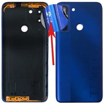 Задняя крышка для Tecno Pop 5 LTE BD4 BD4l (синяя PRC со стеклом камеры - уценка)