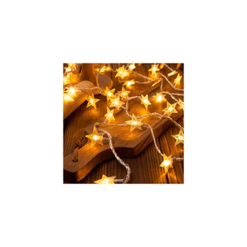 Гирлянда Voltronic Зірочки теплий білий, 40 шт, 6 м., прозрора 3АА (GirlStar-40LED-6m)