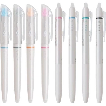 Набор гелевых ручек PILOT Momo Eraser - Click Gel Pen 0.5 And Highlighter Waai Series, Turquoise Blue P-5391 (2 гелевые ручки B/TQ + 1 маркер SG)