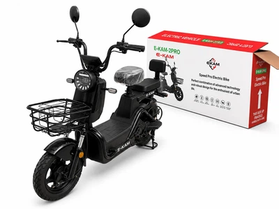 Электроскутер Двухместный EKAM-2PRO (1500W, 60V, 30Ah) с Корзиной и Дисплеем Скутер