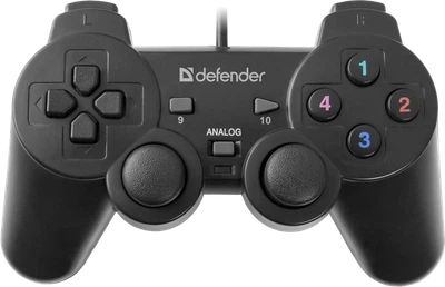 Геймпад для ПК Defender Omega USB 12 кнопок с вибрацией Черный (64247)