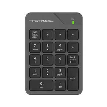 Клавиатура A4tech Fstyler беспроводная 2,4 ГГц 18 низкопрофильных кнопок USB Type-C Чёрная/серая (FGK21C GREY)