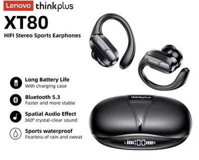 Беспроводные спортивные наушники Lenovo thinkplus XT80 Sport TWS влагоотталкивающие