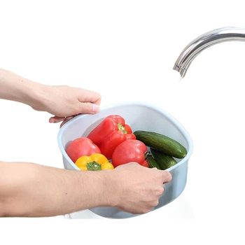 Корзина для сушки овощей Ecoco, двухслойная корзина для фруктов, кухонная корзина-дуршлаг, сушилка для посуды E2026, большая