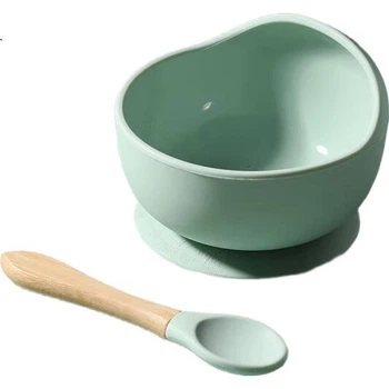 Детская миска COOKSS из силикона на присоске Green