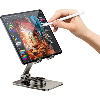 Подставка для телефона Shuotu, настольная подставка для планшета/iPad, прикроватная подставка с вращением на 360° и регулировкой высоты для игр, прямых трансляций, портативный кронштейн для фото- и видеосъемки в офисе.