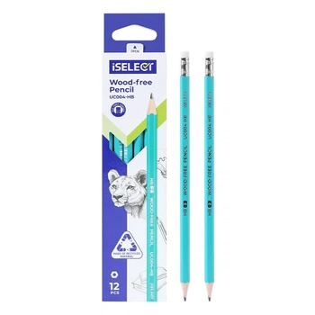 Чернографитовые карандаши Deli UC004-HB iSelect с ластиком, 12 шт.