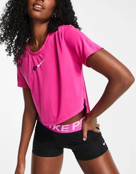 Футболка женская Nike One Df Clrk Std Ss Crp Tp XS Розовый DM7363-621