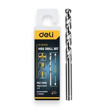 Сверло Hss D2 мм Deli EDL16020G