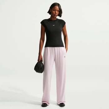 Футболка женская Nike W Nsw Chill Knit Rib Ss Top XS Черный IF0242-010