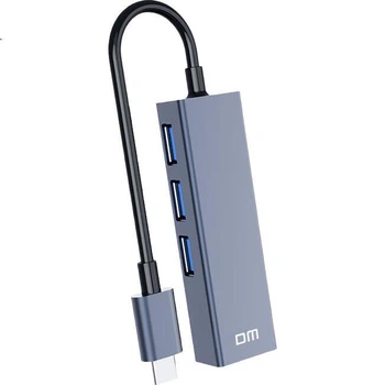 DM Daimai Type-C to USB 2.0 Hub, Four-In Expansion Dock, Ethernet Port Converter, Laptop External Wired Network Adapter, CHB002