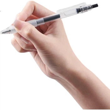 [Незаменимый набор для школы] Гелевая ручка KACO Stationery 0,5 мм, черная, выдвижная, классическая ручка с пулевидным наконечником для подписи, офисная ручка для письма, 10 ручек в коробке, K11