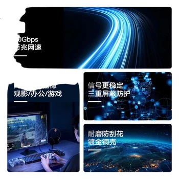 Сетевой патч-корд PHILIPS Category 7 Ethernet, CAT7, из чистой меди, с золотым покрытием, двойное экранирование, 10-гигабитный сетевой кабель SWA1820/93, 1,5 метра.