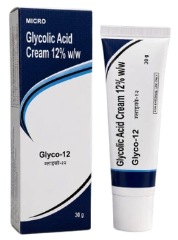 Крем з гліколевою кислотою 12% Glyco-12 Gel 30 г для догляду за проблемною та нерівною шкірою | Glycolic Acid | Micro Labs