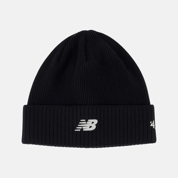 Черная шапка New Balance Striped Knit Hat (LAH01153BK)