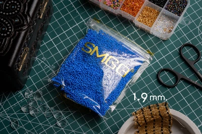 Бісер круглий з отвором 1,9 мм 100 г Синій (BS-036)