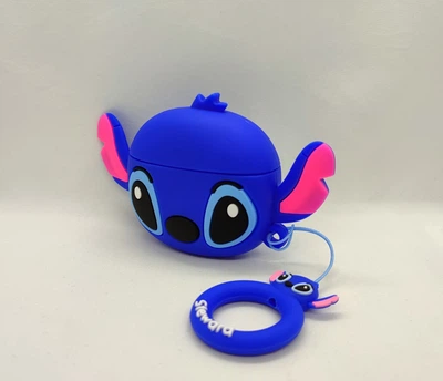 Силіконовий 3D чохол Стіч з шнурком для Airpods 4