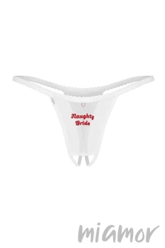Трусики-стринги для невесты с доступом Obsessive Weddya Bride XXL/XXXL Белый