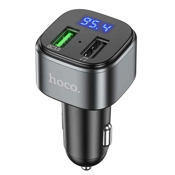 FM-трансмиттер Hoco E67 Fighter Bluetooth 5.0 2 USB QC3.0 Черный (E67)