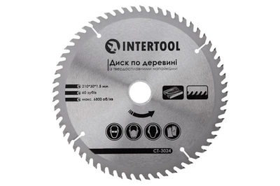 Диск пильний Intertool 210 х 60T х 30 мм (CT-3024)
