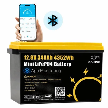Аккумулятор LifePo4 340Ah 12V 4352Wh GoKwh с Bluetooth для ИБП ( Литий железо фосфатный ) Аккумуляторная батарея BMS (AKGK12V340B)