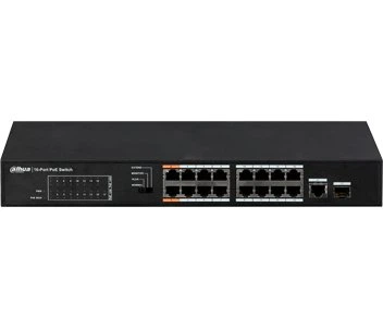16-портовий некерований POE комутатор DH-PFS3117-16ET-135