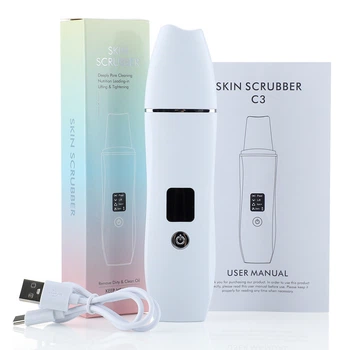 Скрабер ультразвуковой Ultrasonic Skin Scrubber C3 для очищения и лифтинга лица