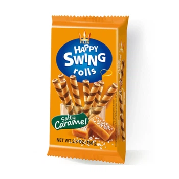 Вафельні трубочки Happy Swing Солена Карамель 150г