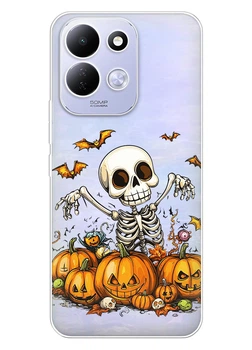 Силіконовий прозорий чохол iSwag для Xiaomi Redmi 17 на Хеловін (Halloween) — Череп і гарбуз (ISOR16G-119)