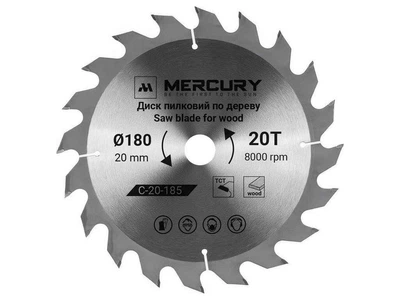Диск пильний Mercury 185мм 20мм 20з C-20-185-