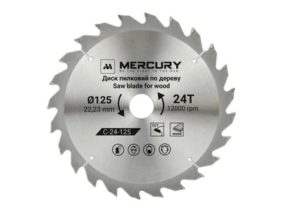 Диск пильний Mercury 125мм 22,2мм 24з C-24-125