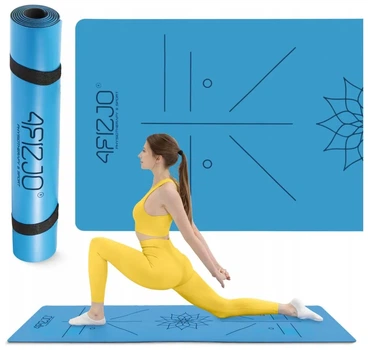 Килимок (мат) спортивний 4FIZJO PU 183 x 61 x 0.4 см для йоги та фітнесу Blue (P-5907739319555) (LFP-5907739319555)