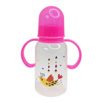 Пляшечка для годування з ручками MGZ-0205(Pink) 150 мл