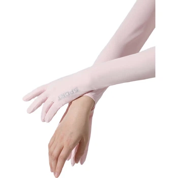 Сонцезахисні рукавички Move Iron Summer Ice Silk для жінок, нарукавники для водіння на свіжому повітрі, стійкі до ультрафіолетового випромінювання, дихаючі, нековзні, тонкі велосипедні рукавички