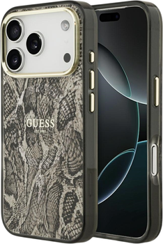 Etui plecki Guess Python Pattern MagSafe do Apple iPhone 17 Pro / 18 Pro Brown (GUHMP18LHIMPYGW)