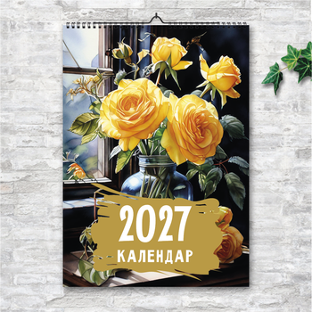 Календарь А3 перекидной настенный ЦВЕТЫ АКВАРЕЛЬ 13 листов ENTERSTORE (art. 250121)