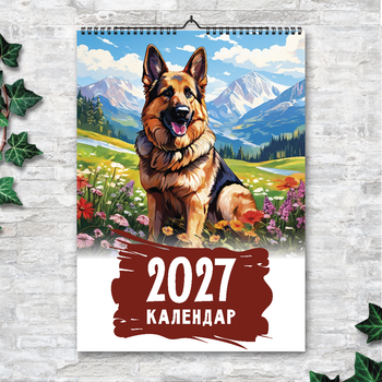 Календарь А3 перекидной настенный НЕМЕЦКАЯ ОВЧАРКА 13 листов ENTERSTORE (art. 260208)