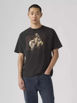 Футболка хлопковая длинная мужская Levi`s 549030115 2XL Черная (1162165624)