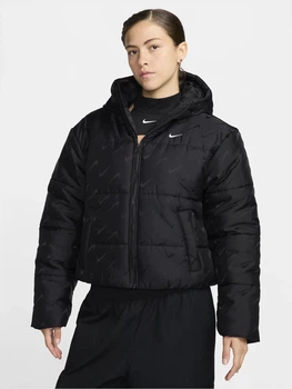 Куртка женская Nike Nsw Tf Snfl Clsc Pfr Aop M Чорний FV7541-010