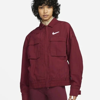 Куртка женская Nike Sportswear Swoosh Woven Jacket M Бордовий DR5620-638