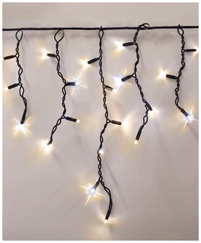 Гирлянда бахрома уличная 5x0,6м 140 LED черный каучук теплый белый мерцание IP44 SQ-26892