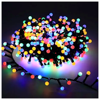Гирлянда светодиодная 100 LED 6м 220В для елки с режимами мультиколор шарики диаметром 10мм SQ-27508