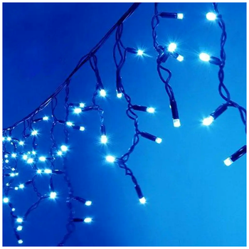 Уличная гирлянда бахрома 5м 120 LED 220В синие огни черный провод для декора фасадов и окон SQ-28790